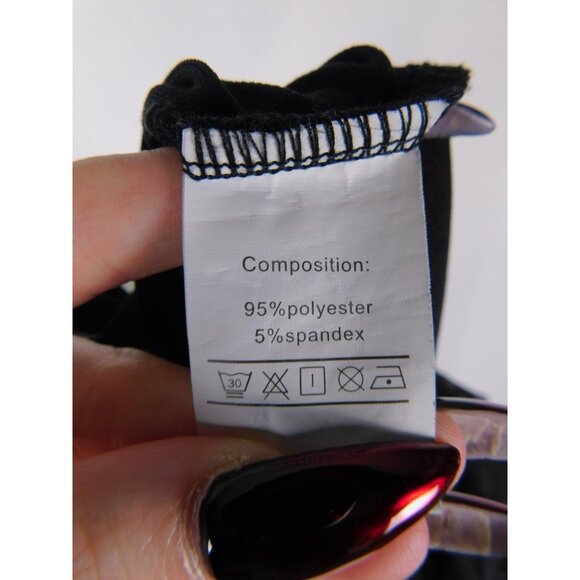 Black Sheer Ruffle High Low Halter Dress Glam Witch L - Picture 12 of 13